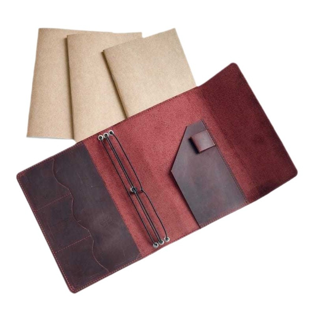 Leather Refillable Notebook Or - Vintage Leather Journal Notebook 评论和价格