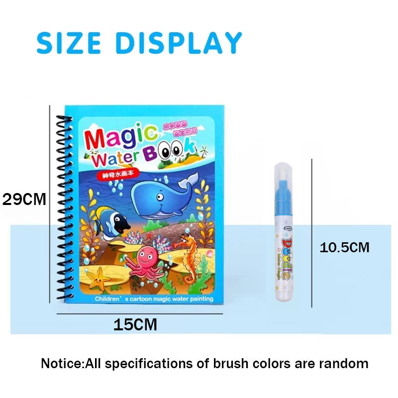 1PC Children's Watercolor Pain - Reusable Water Magic Coloring Book 评论和价格